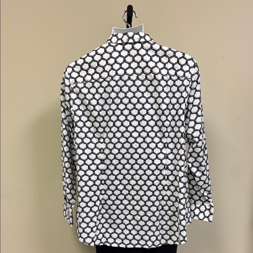 Talbots Chic Chain Pattern Button-Up Shirt - image 5